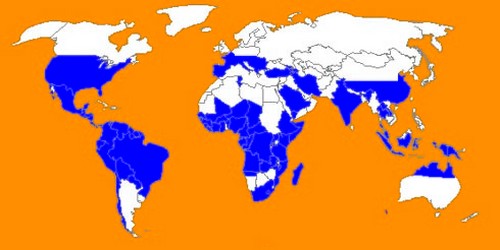 Распространенность стронгилоидоза в мире
